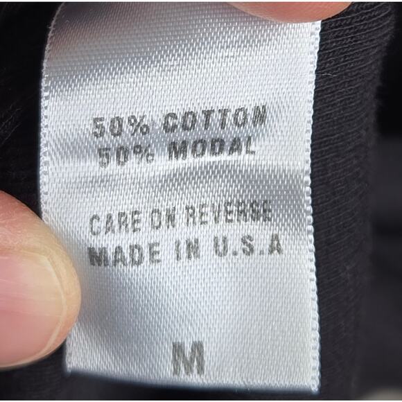 BARBARA LESSER Fibers Black Cowl Neck Long Sleeve Mixed Media Top Size M - Picture 6 of 7